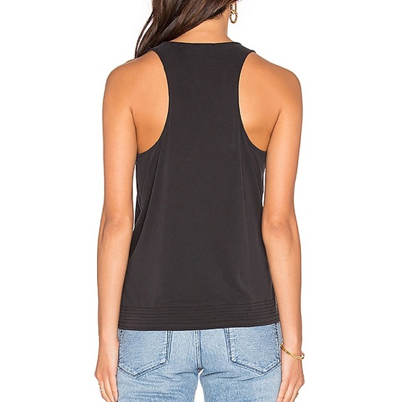 Splendid Black Sandwash Jersey Cross Front Tank - Picture 3 of 6